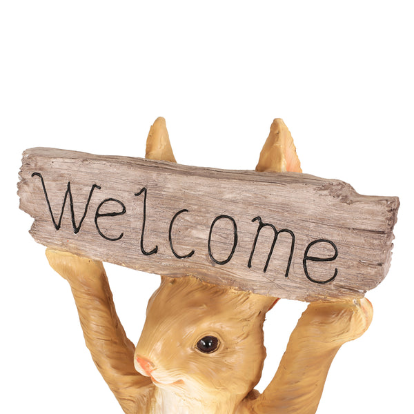 Gdf Studio Biddle Outdoor Rabbit Garden Statue White And Brown