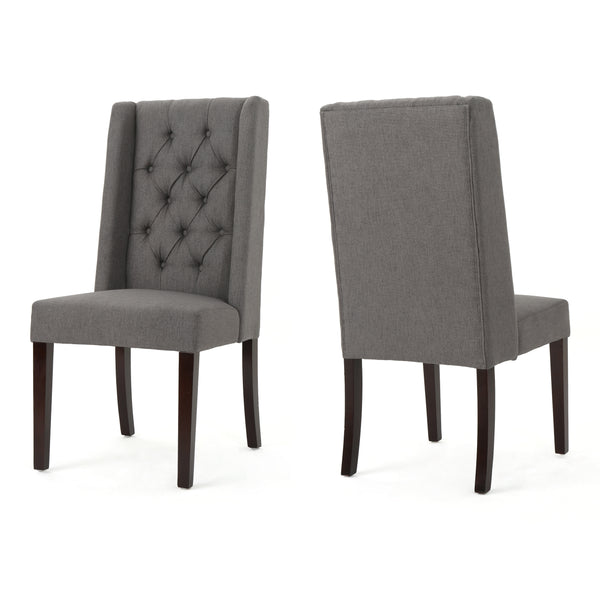 gdf studio Billings Tufted Fabric High Back Dining Chairs (Set of 2)