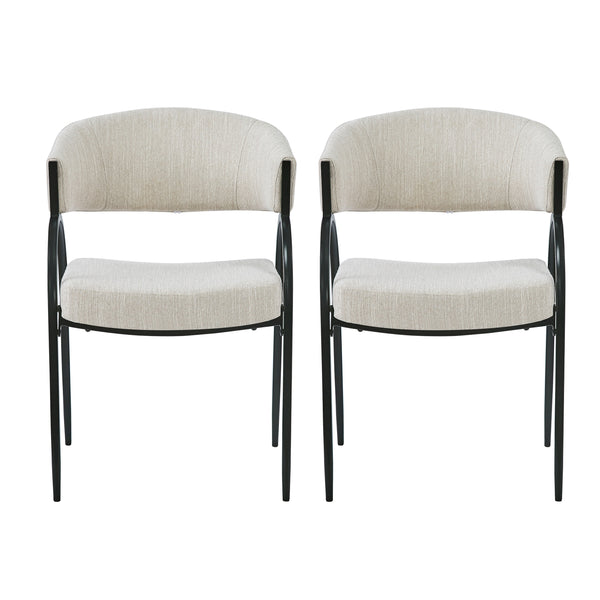 Gdf Studio Biorth Modern Upholstered Arm Dining Chair