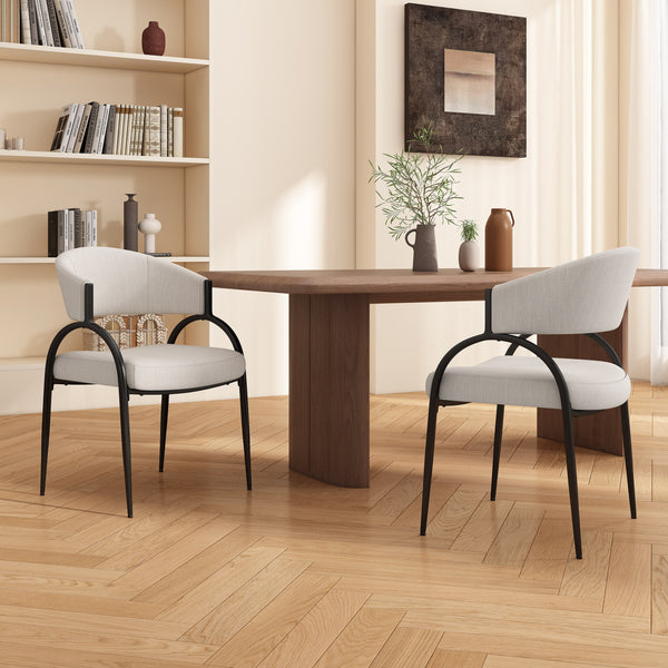 Gdf Studio Biorth Modern Upholstered Arm Dining Chair