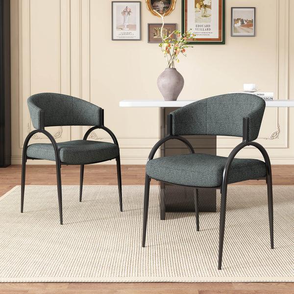 gdf studio Biorth Modern Upholstered Arm Dining Chair