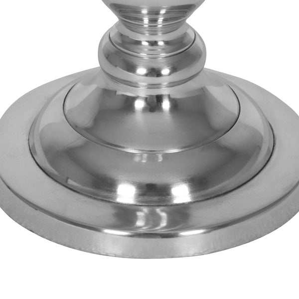 Gdf Studio Bissell Handmade Aluminum Hurricane Candle Holder Silver