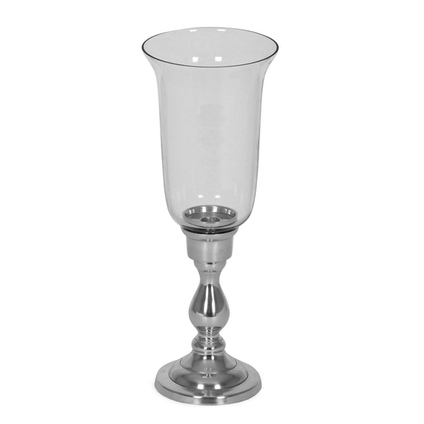 gdf studio Bissell Handmade Aluminum Hurricane Candle Holder Silver