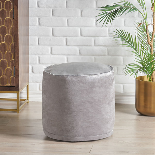 gdf studio Bleckley Gwinnett Modern Velveteen Cylinder Pouf