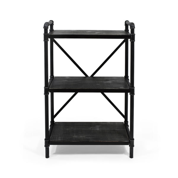 gdf studio Bleckley Industrial Pipe Design 3-Shelf Etagere Bookcase