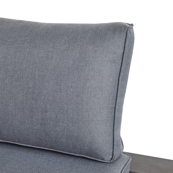 Gdf Studio Blessen Outdoor Aluminum And Wood V-Shaped Sofa Set With Cushions