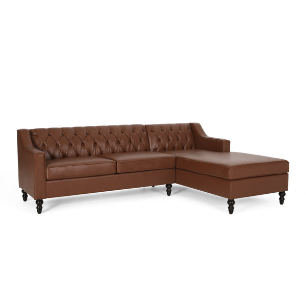 Gdf Studio Bluewater Contemporary Tufted Chaise Sectional