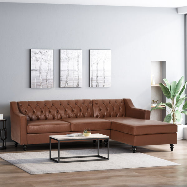 Gdf Studio Bluewater Contemporary Tufted Chaise Sectional