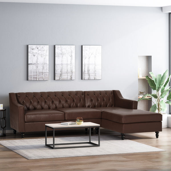 gdf studio Bluewater Contemporary Tufted Chaise Sectional
