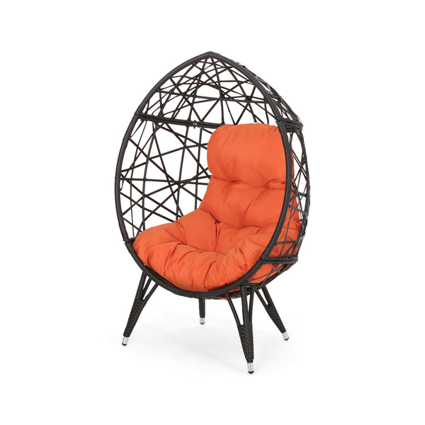 gdf studio Bodee Outdoor Freestanding Wicker Teardrop / Egg Chair