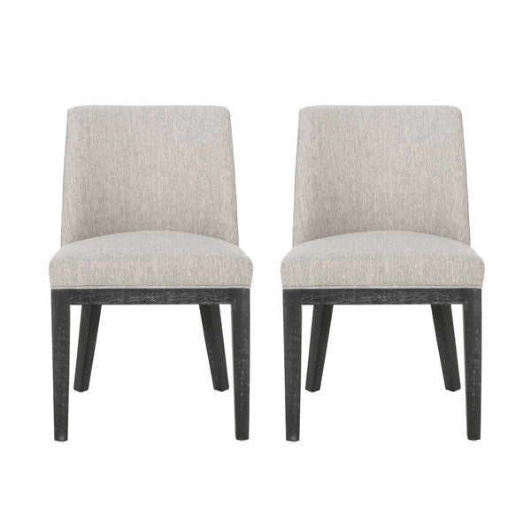 Gdf Studio Boise Contemporary Fabric Upholstered Wood Dining Chairs Set Of 2