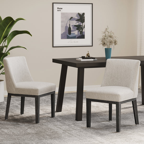 Gdf Studio Boise Contemporary Fabric Upholstered Wood Dining Chairs Set Of 2