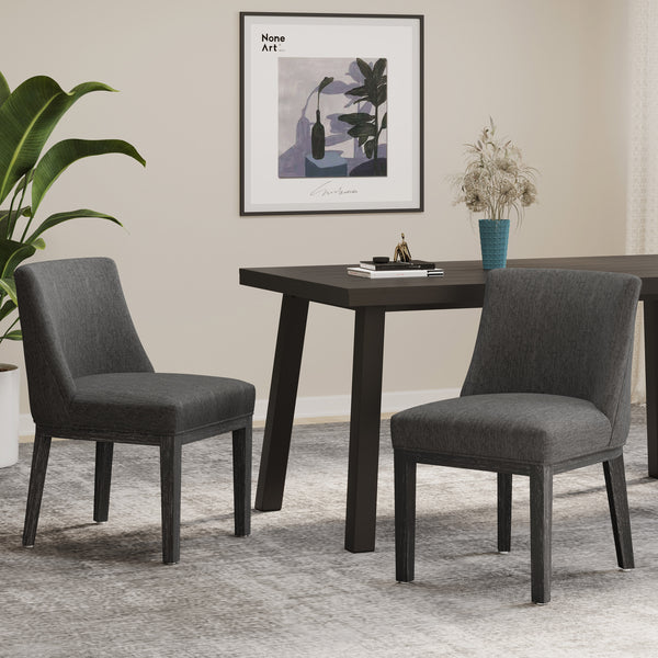 gdf studio Boise Contemporary Fabric Upholstered Wood Dining Chairs Set of 2