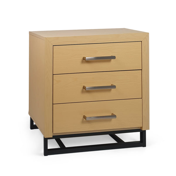 Gdf Studio Borah Contemporary Faux Wood 3 Drawer Nightstand