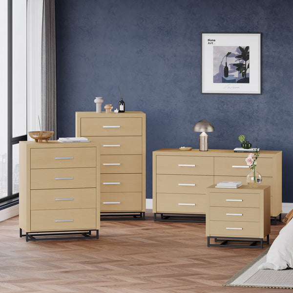 Gdf Studio Borah Contemporary Faux Wood 4 Piece Bedroom Set