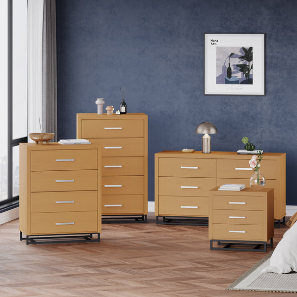 gdf studio Borah Contemporary Faux Wood 4 Piece Bedroom Set