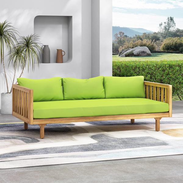 Gdf Studio Bordeaux Outdoor 3 Seater Acacia Wood Daybed
