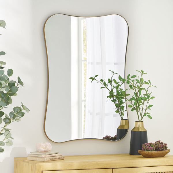 Gdf Studio Bostick Contemporary Rounded Rectangular Wall Mirror