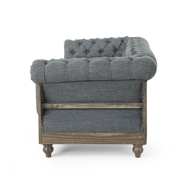 Gdf Studio Bowes Chesterfield Tufted 3 Seater Sofa With Nailhead Trim
