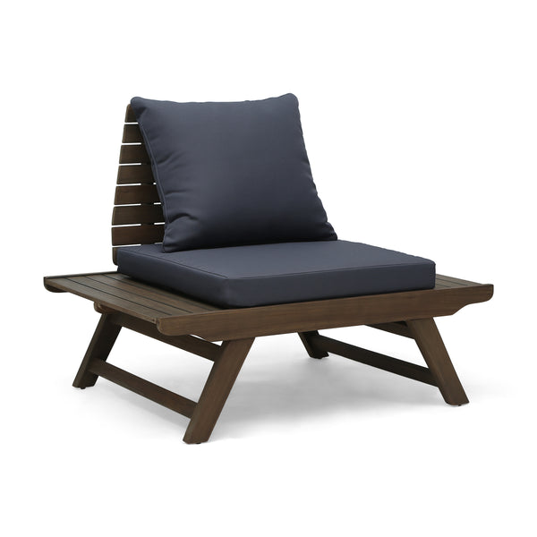 Gdf Studio Bowie Outdoor Acacia Wood Club Chairs With Cushions