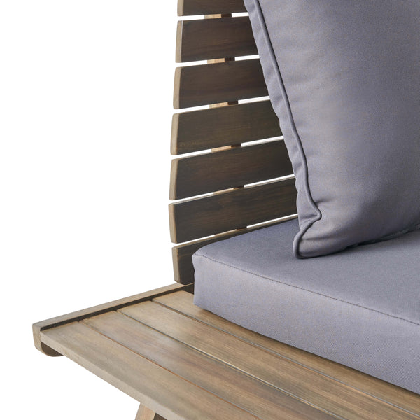 Gdf Studio Bowie Outdoor Acacia Wood Club Chairs With Cushions