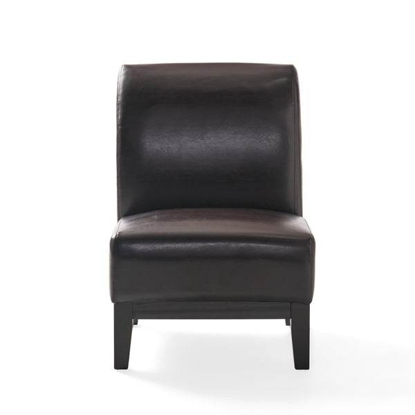 gdf studio Brakar Contemporary Brown Leather Slipper Chair