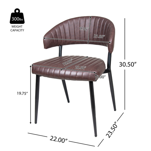 Gdf Studio Brama Faux Leather Upholstered Dining Chair (Set Of 2)
