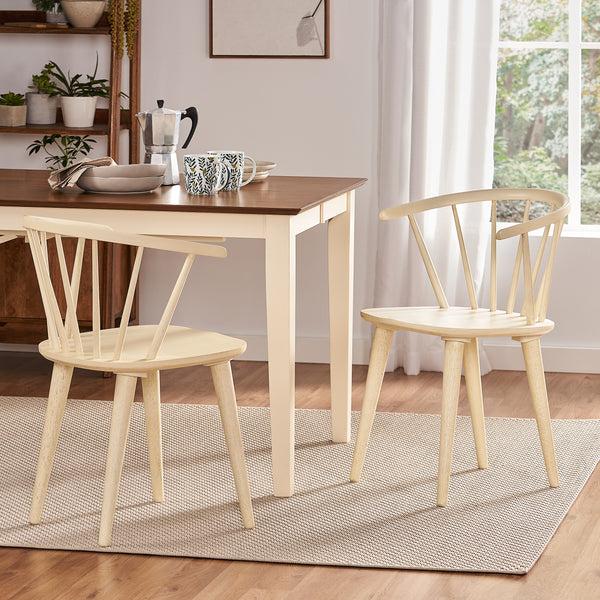 Gdf Studio Bramote Countryside Rounded Back Spindle Dining Chair (Set Of 2)