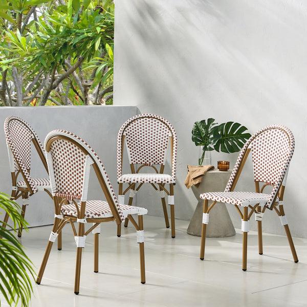 gdf studio Brandy Outdoor French Bistro Chair Set of 4