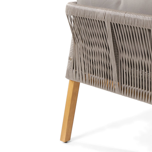 Gdf Studio Breck Outdoor Acacia Wood And Wicker Club Chair