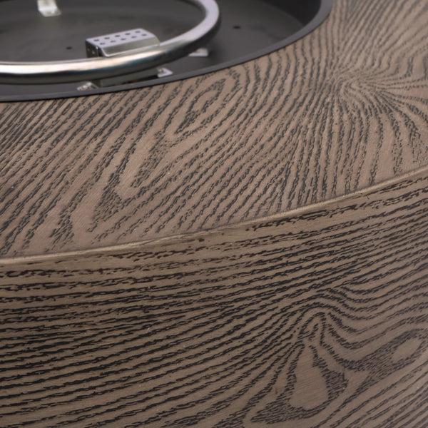 Gdf Studio Bremen Outdoor 50 000 BTU Lightweight Concrete Circular Fire Pit (No Tank Holder) Brown Wood Pattern