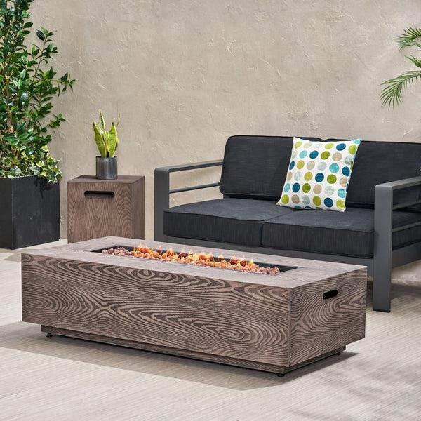 Gdf Studio Bremen Outdoor 50 000 BTU Rectangular Fire Pit With Tank Holder