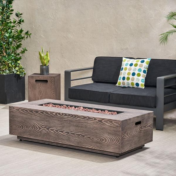 Gdf Studio Bremen Outdoor 50 000 BTU Rectangular Fire Pit With Tank Holder