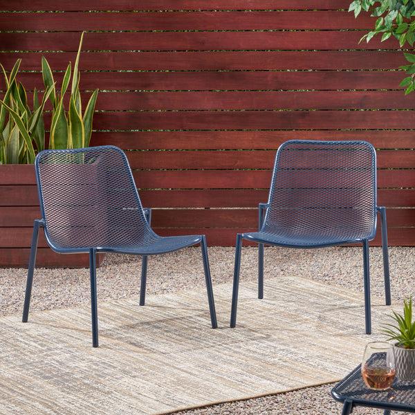 Gdf Studio Brenner Outdoor Modern Dining Chair (Set Of 2)