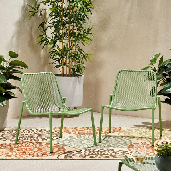 gdf studio Brenner Outdoor Modern Dining Chair (Set of 2)