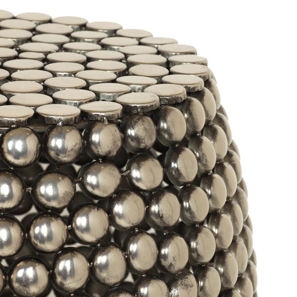 Gdf Studio Brentyn Modern Textured Iron Accent Table Nickel Antique