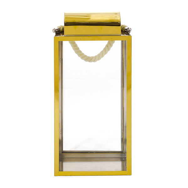 Gdf Studio Brianna Outdoor 19" Modern Stainless Steel Lantern