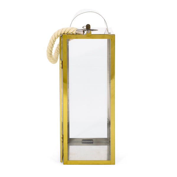 Gdf Studio Brianna Outdoor 19" Modern Stainless Steel Lantern