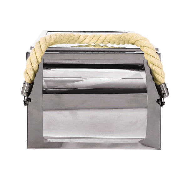 Gdf Studio Brianna Outdoor 22" Modern Stainless Steel Lantern