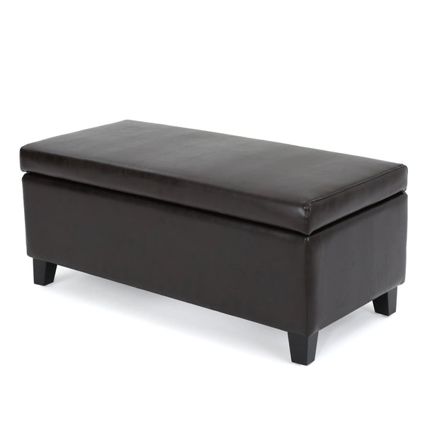 Gdf Studio Brianna Rectangle Leather Storage Ottoman Bench