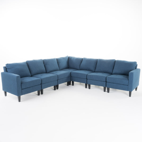 gdf studio Bridger 7 Piece Versatile Fabric Sectional Couch