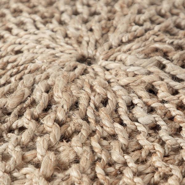 Gdf Studio Brightridge Boho Handmade Jute Cable Knit Round Pouf