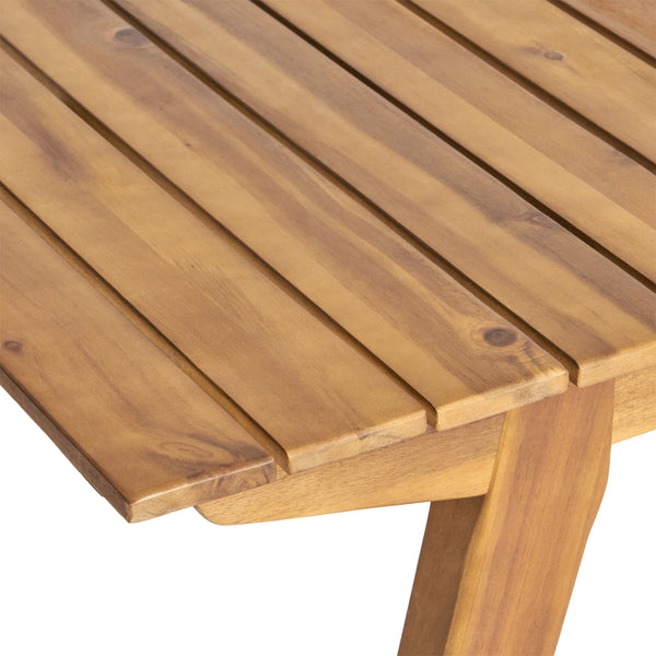 Gdf Studio Brinkley Outdoor 7-Piece Acacia Wood Dining Set With Cushions