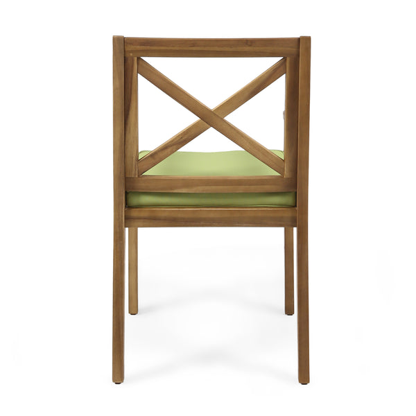 Gdf Studio Brinkley Outdoor 7-Piece Acacia Wood Dining Set With Cushions