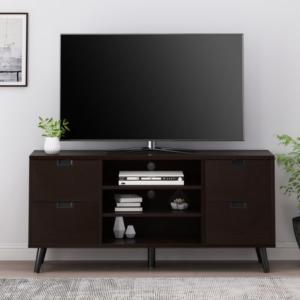 Gdf Studio Brinson Mid-Century Modern TV Stand With Storage