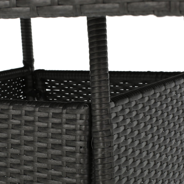 Gdf Studio Bristle Contemporary Outdoor Square Gray Wicker Dining Table