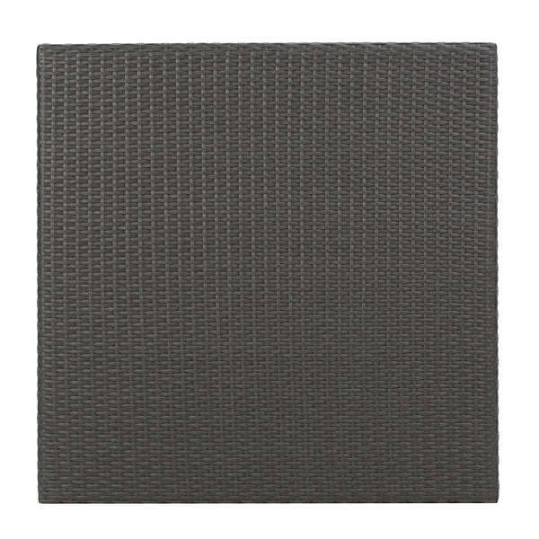 Gdf Studio Bristle Contemporary Outdoor Square Gray Wicker Dining Table
