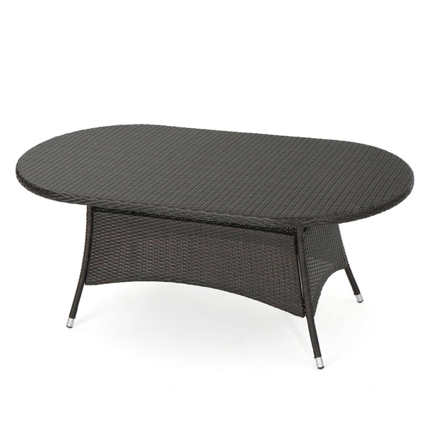 gdf studio Bristle Multi Brown PE Oval Dining Table