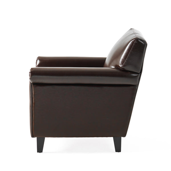 Gdf Studio Bristol Classic Brown Bonded Leather Club Chair