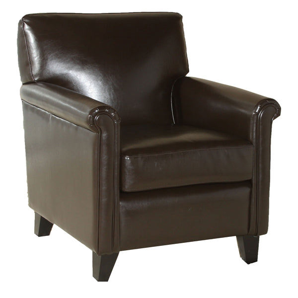 gdf studio Bristol Classic Brown Bonded Leather Club Chair
